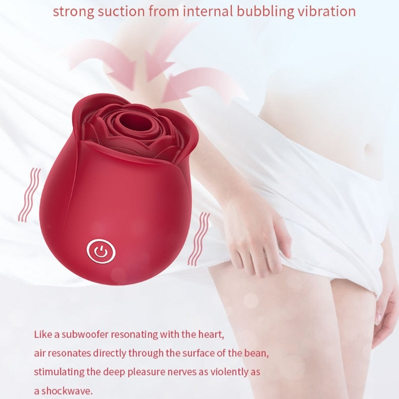 Velvet Kiss Rose Suction Massager
