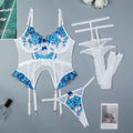 Azure Étoile 5-Piece Lingerie Set