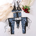 Midnight Instinct 4-Piece Lace-Up Lingerie Set