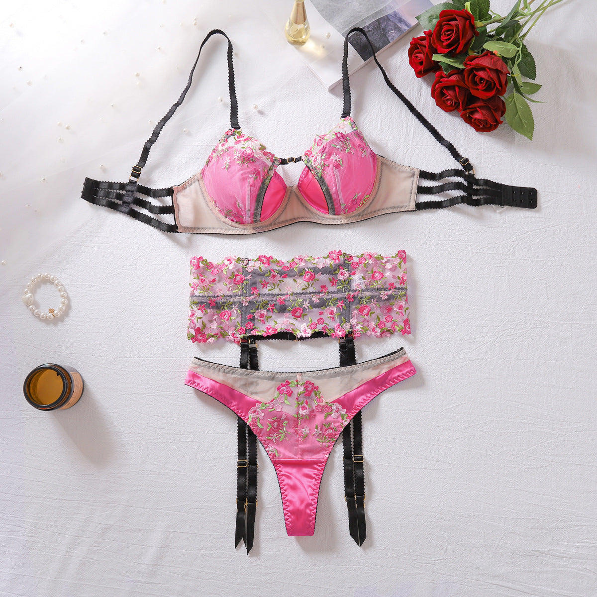 Blush Bloom Garter Set
