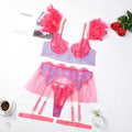 Cupid’s Kiss Feathered 5-Piece Lingerie Set