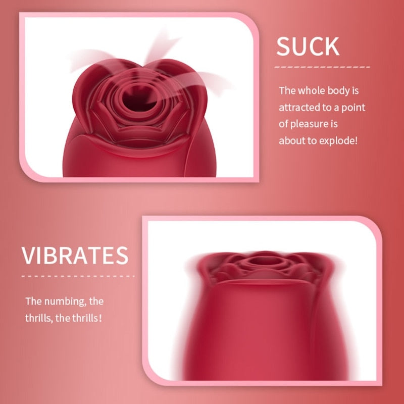 Velvet Kiss Rose Suction Massager