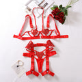 Crimson Allure 3-Piece Lingerie Set