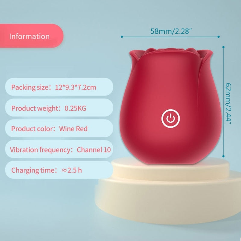 Velvet Kiss Rose Suction Massager