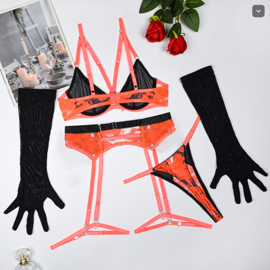 Ember Desire 5-Piece Lingerie Set