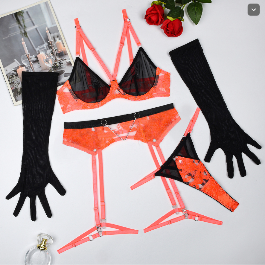Ember Desire 5-Piece Lingerie Set
