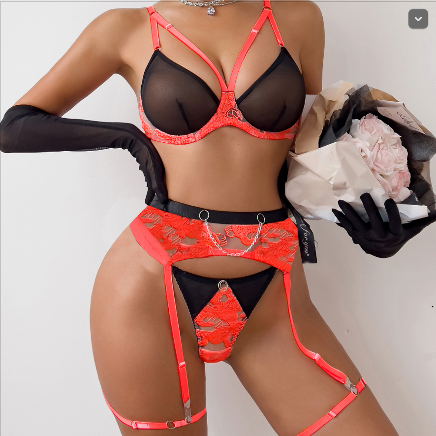 Ember Desire 5-Piece Lingerie Set